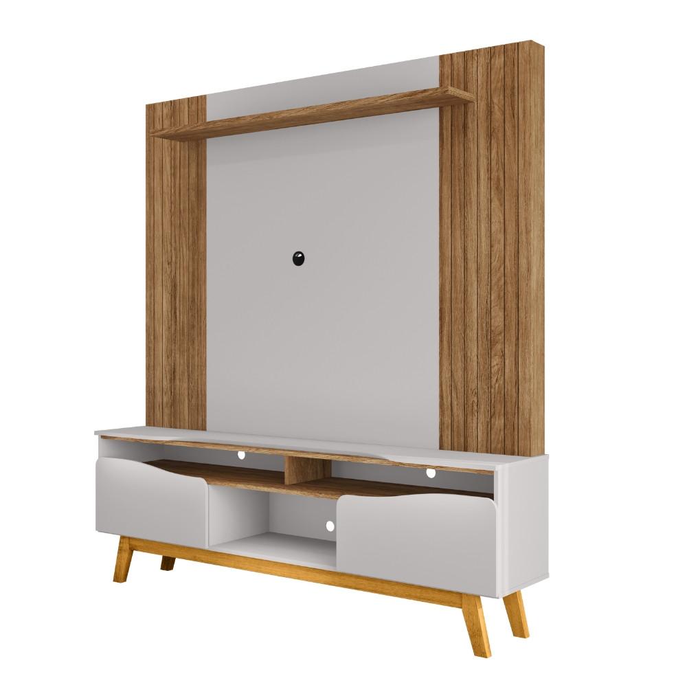 Estante Home Frisado para TV Até 75 Polegadas 2 Portas com Pés de Madeira Maciça Atalaia Bechara - 2