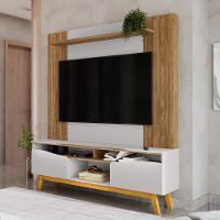 Estante Home Frisado para TV Até 75 Polegadas 2 Portas com Pés de Madeira Maciça Atalaia Bechara - 1