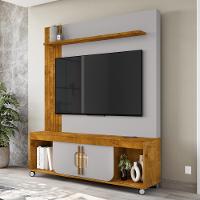 Estante Home Frisado para TV Até 75 Polegadas 2 Portas com Rodízios Maragogi Bechara - 1