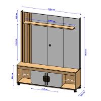 Estante Home Frisado para TV Até 75 Polegadas 2 Portas com Rodízios Maragogi Bechara - 4