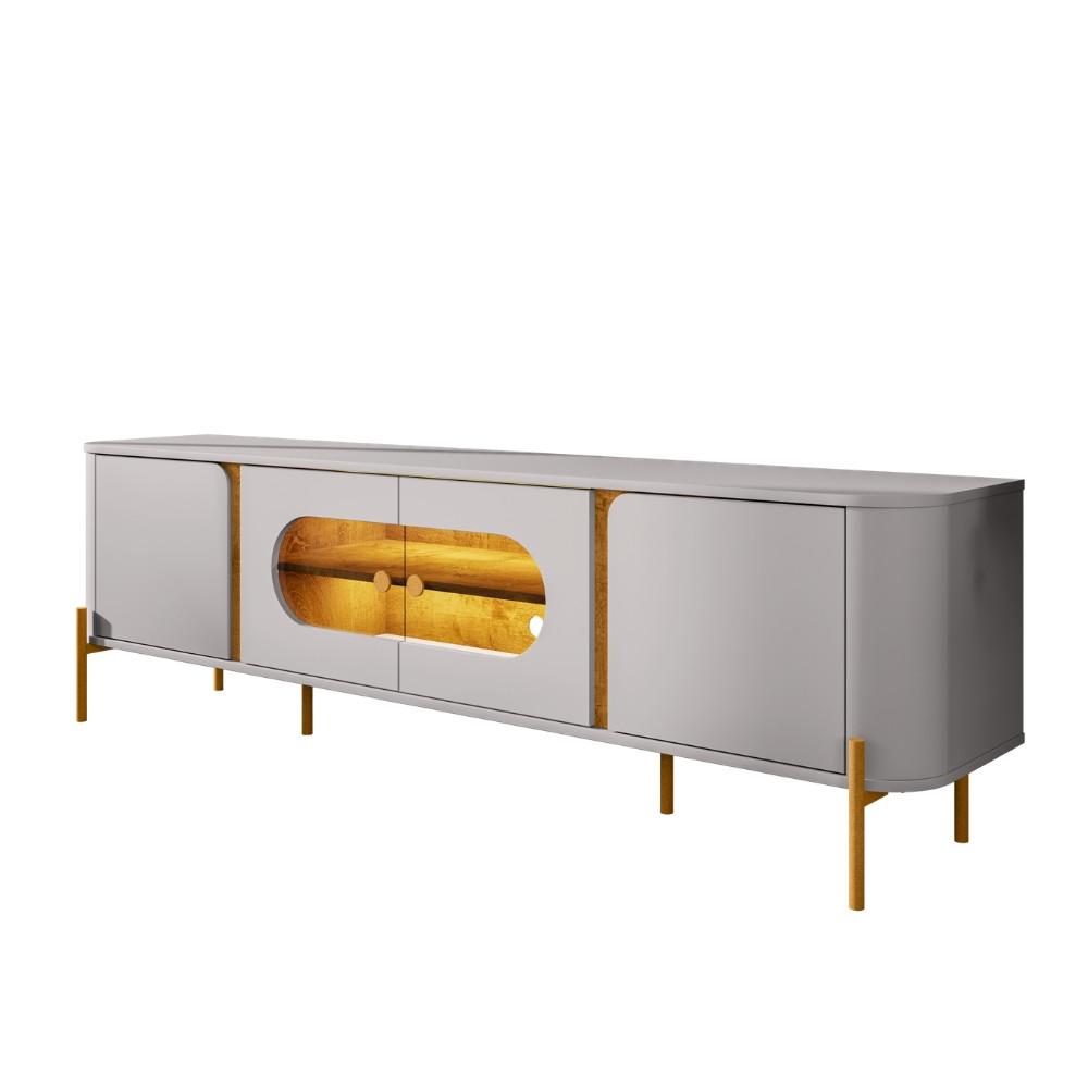 Rack para TV Até 55 Polegadas com LED e Vidro Reflecta 4 Portas com Pés Juquehy Bechara - 2