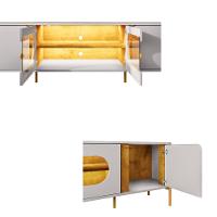 Rack para TV Até 55 Polegadas com LED e Vidro Reflecta 4 Portas com Pés Juquehy Bechara - 5