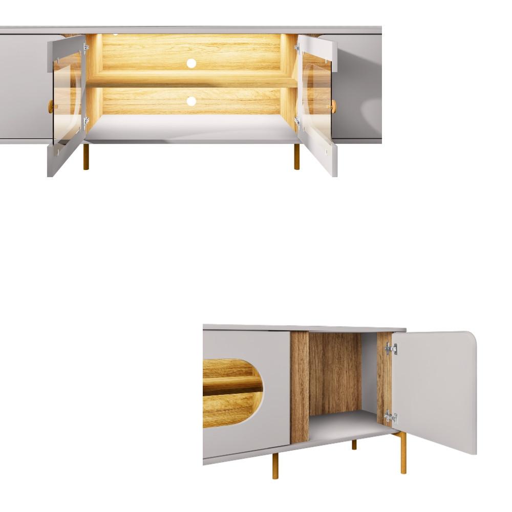 Rack para TV Até 55 Polegadas com LED e Vidro Reflecta 4 Portas com Pés Juquehy Bechara - 5