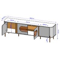 Rack para TV Até 55 Polegadas com LED e Vidro Reflecta 4 Portas com Pés Juquehy Bechara