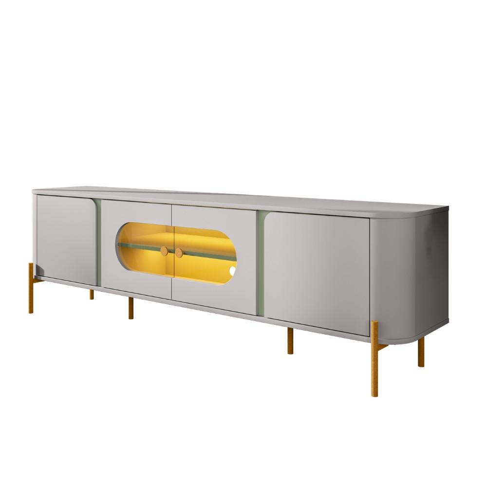 Rack para TV Até 55 Polegadas com LED e Vidro Reflecta 4 Portas com Pés Juquehy Bechara - 2