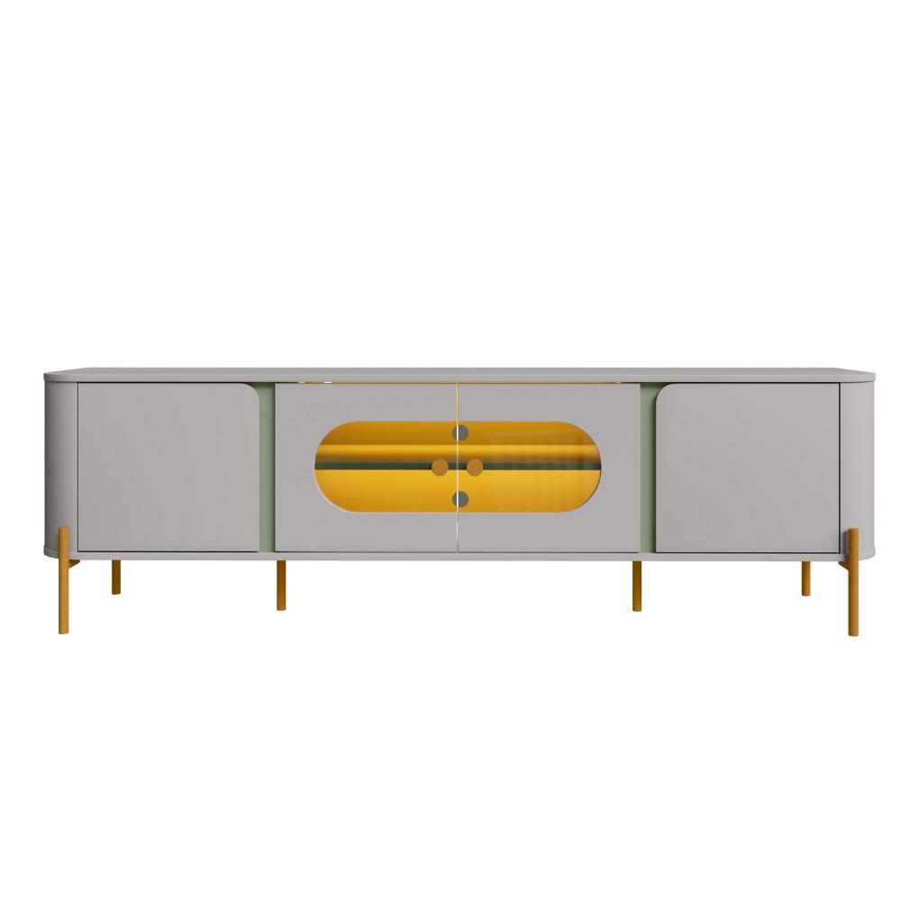 Rack para TV Até 55 Polegadas com LED e Vidro Reflecta 4 Portas com Pés Juquehy Bechara - 3