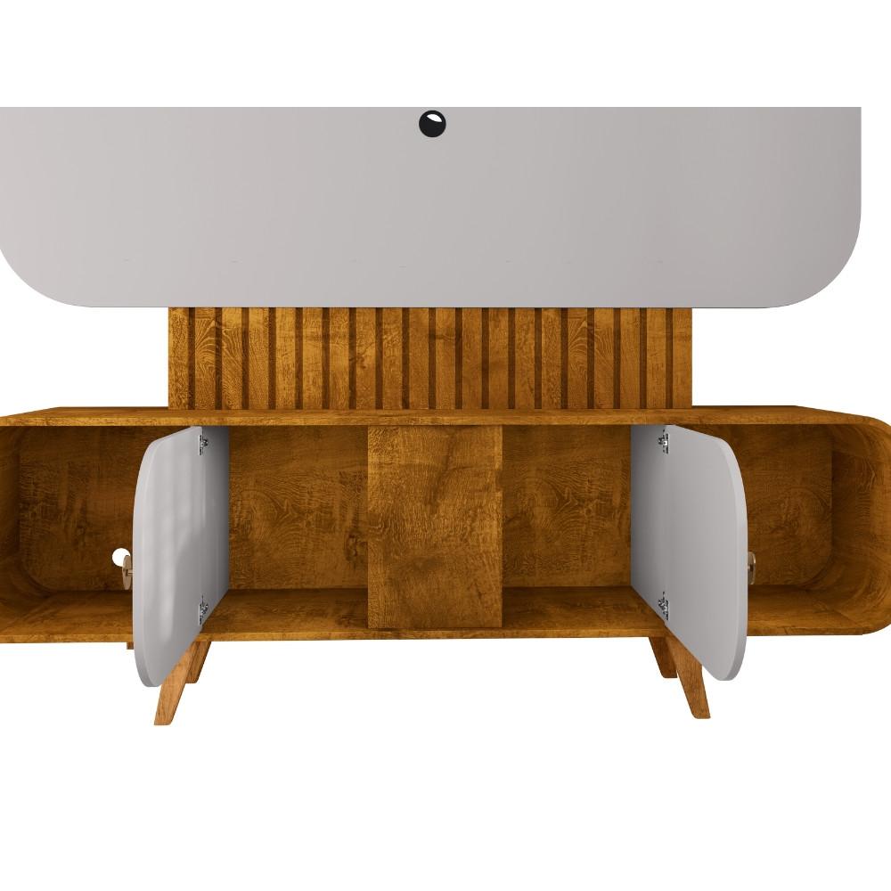 Estante Home Ripado para TV Até 75 Polegadas 2 Portas com Pés de Madeira Maciça Embaú Bechara - 3