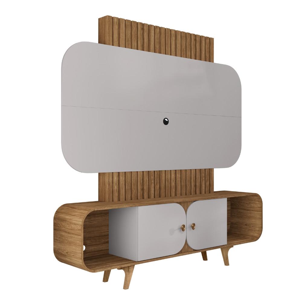 Estante Home Ripado para TV Até 75 Polegadas 2 Portas com Pés de Madeira Maciça Embaú Bechara - 2