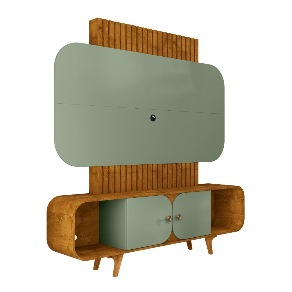 Estante Home Ripado para TV Até 75 Polegadas 2 Portas com Pés de Madeira Maciça Embaú Bechara - 2