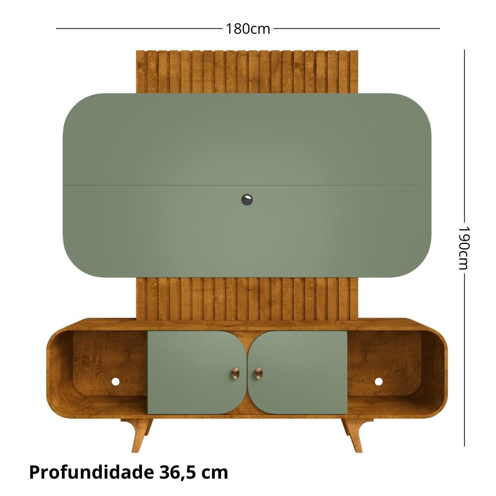 Estante Home Ripado para TV Até 75 Polegadas 2 Portas com Pés de Madeira Maciça Embaú Bechara - 4