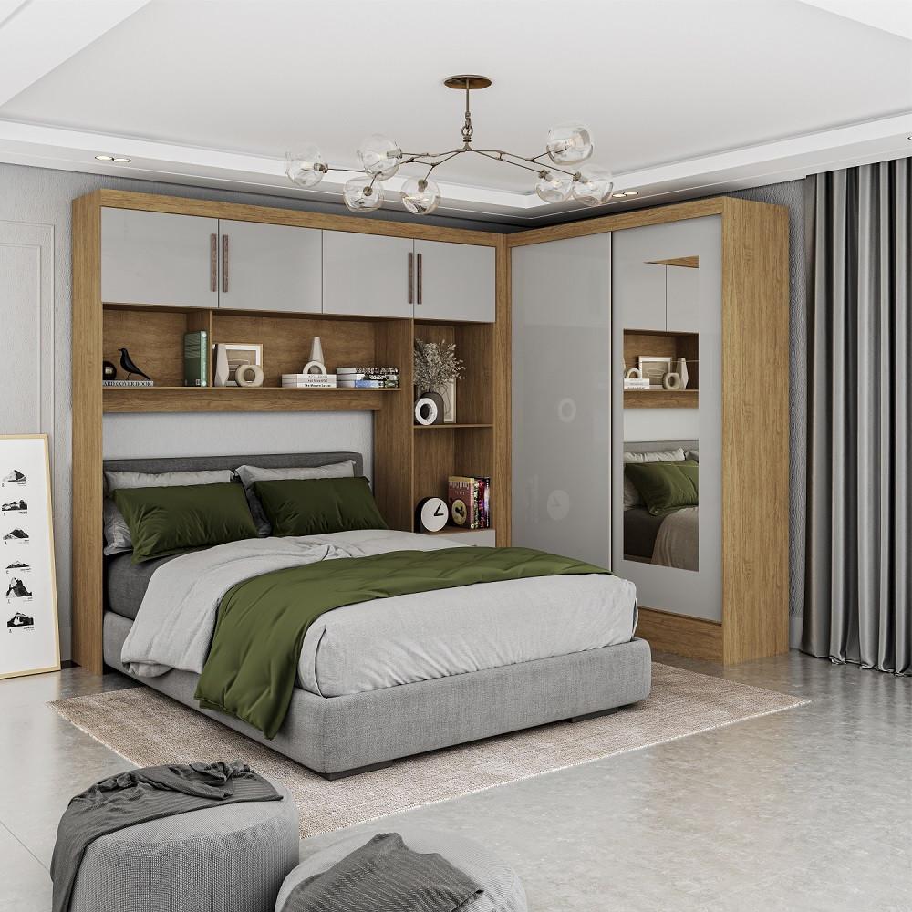 Quarto Modulado Casal com Espelho 6 Portas Belém Carioca Móveis - 1