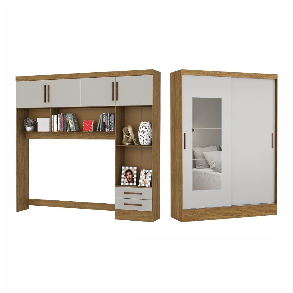 Quarto Modulado Casal com Espelho 6 Portas Belém Carioca Móveis - 2
