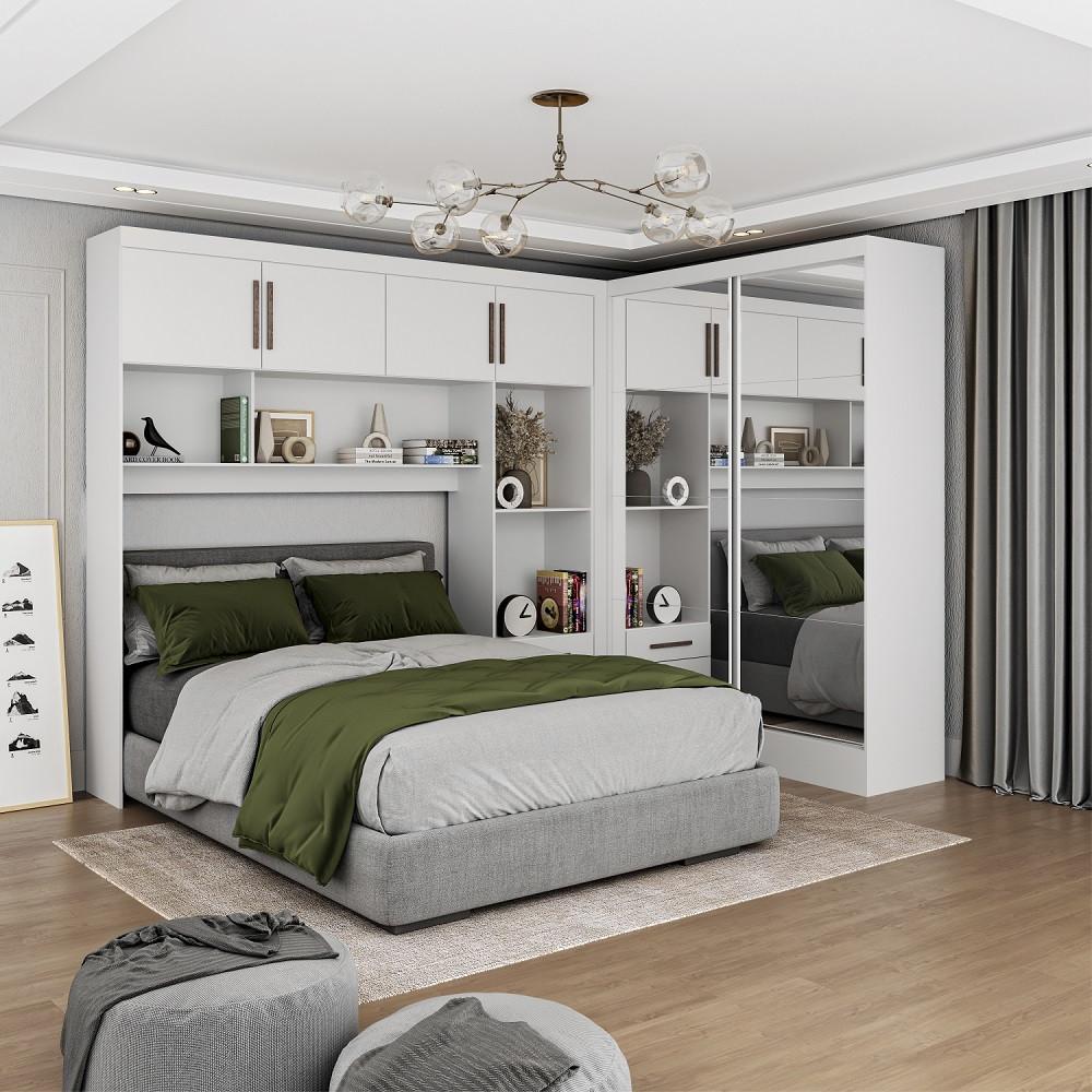 Quarto Modulado Casal com Espelho 6 Portas Belém Premium Carioca Móveis - 1