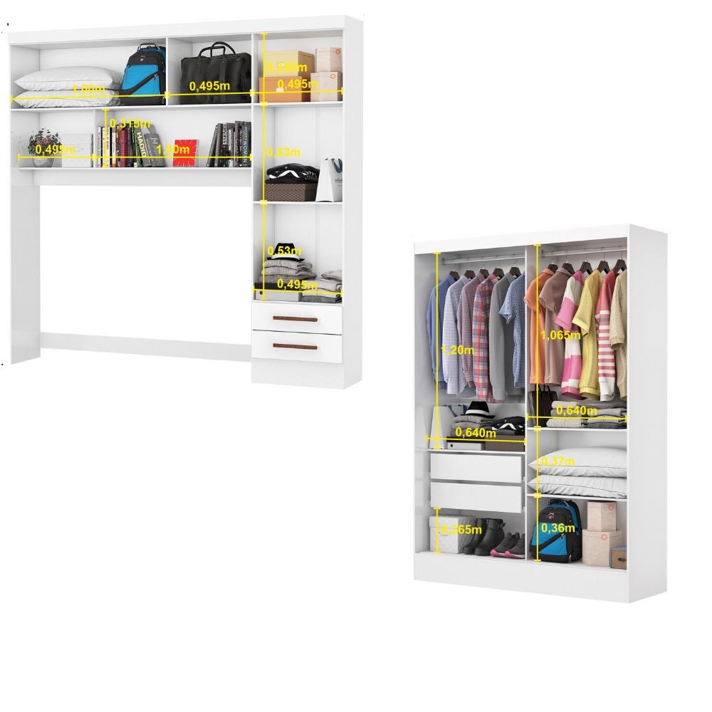 Quarto Modulado Casal com Espelho 6 Portas Belém Premium Carioca Móveis - 5