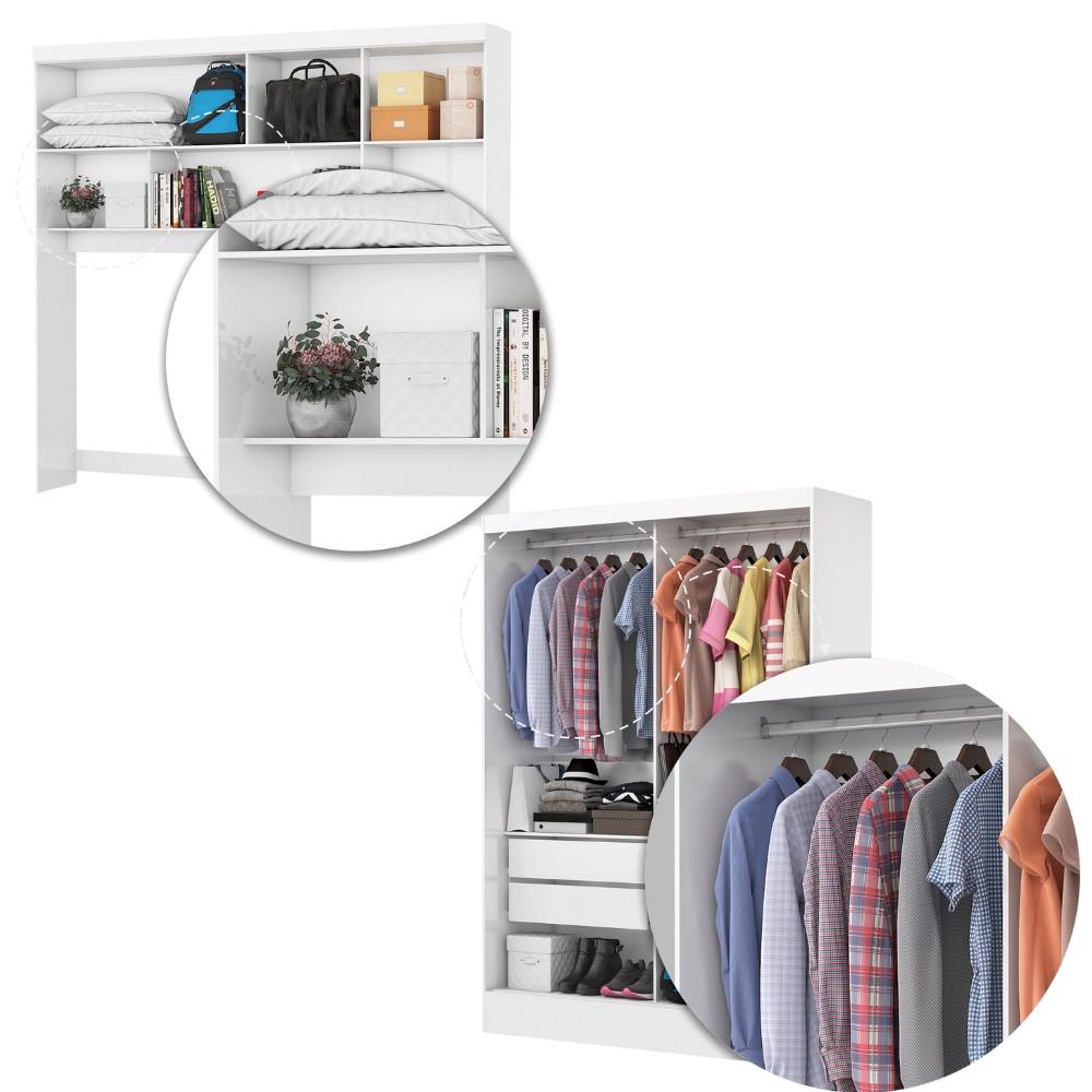 Quarto Modulado Casal com Espelho 6 Portas Belém Premium Carioca Móveis - 6