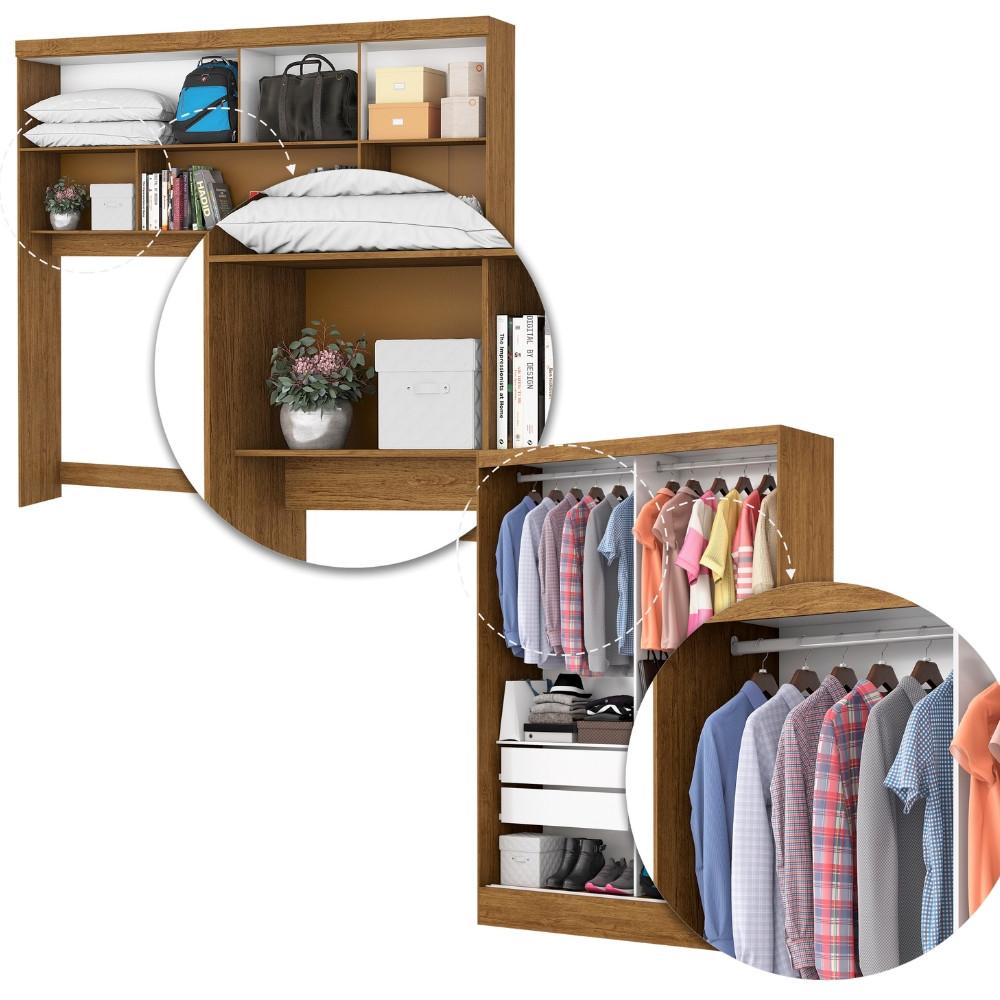 Quarto Modulado Casal com Espelho 7 Portas Belém Plus Carioca Móveis - 6