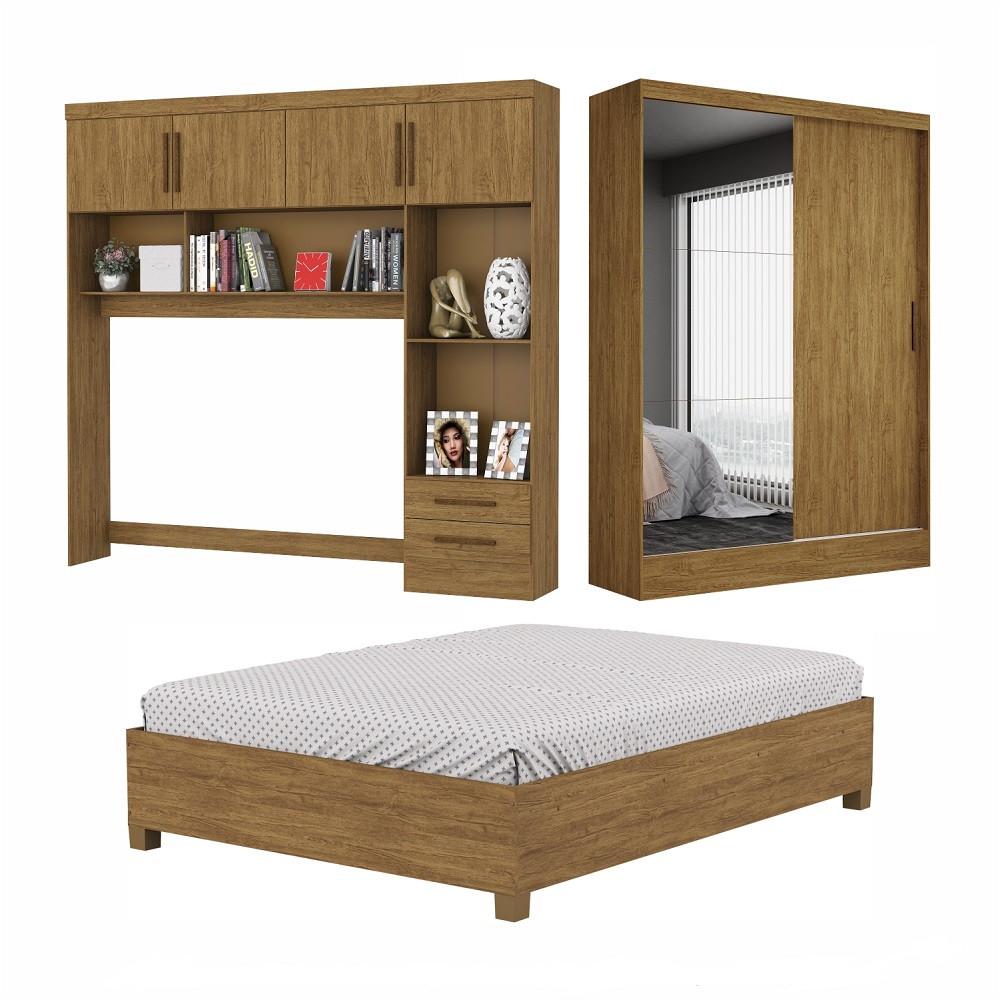 Quarto Modulado Casal com Espelho e Cama 6 Portas Belém Plus Carioca Móveis - 2