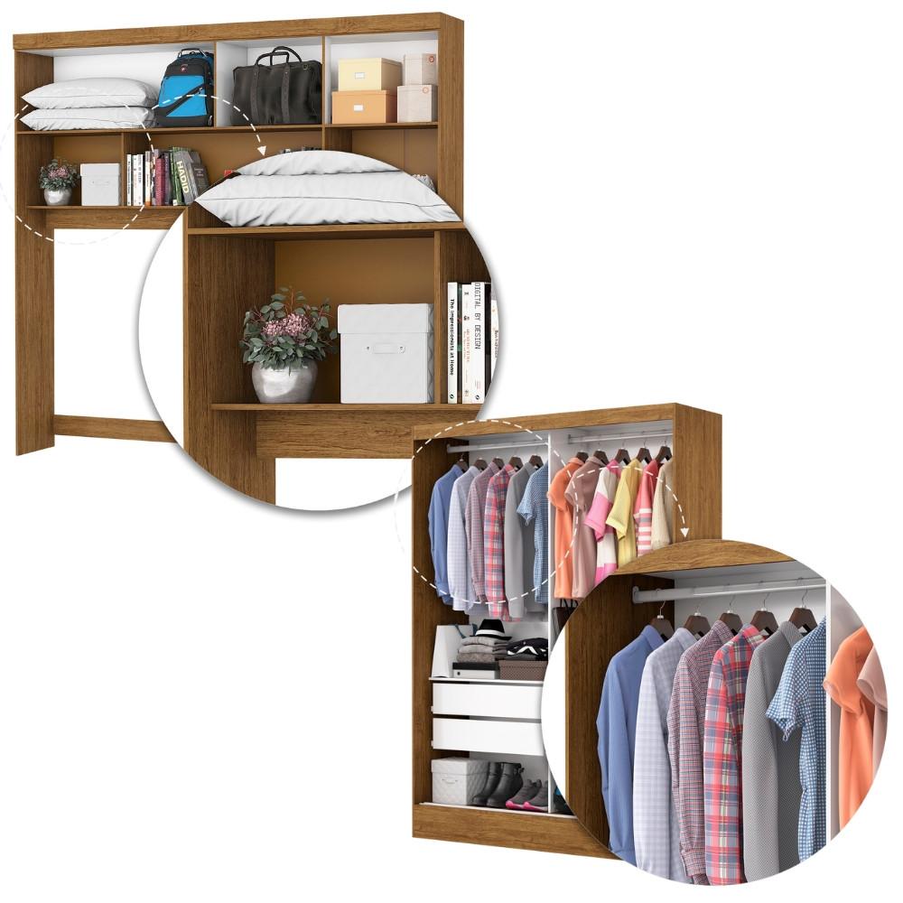 Quarto Modulado Casal com Espelho e Cama 6 Portas Belém Plus Carioca Móveis - 6