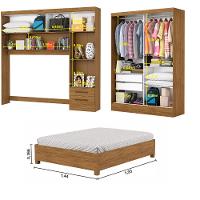 Quarto Modulado Casal com Espelho e Cama 6 Portas Belém Plus Carioca Móveis - 5