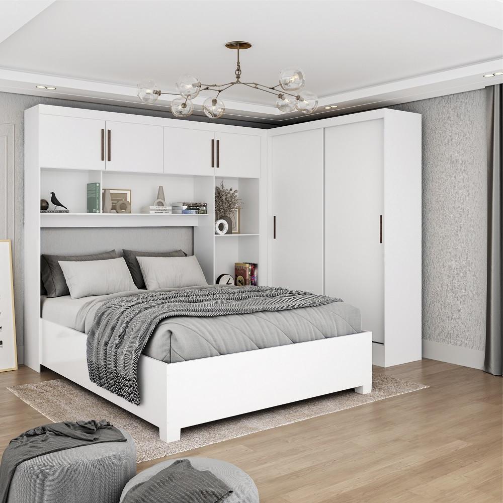 Quarto Modulado Casal 6 Portas com Cama Belém Carioca Móveis - 1
