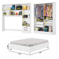 Quarto Modulado Casal 6 Portas com Cama Belém Carioca Móveis - 5