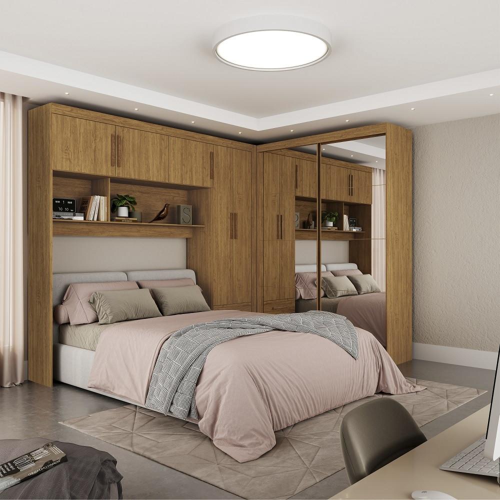 Quarto Modulado Casal com Espelho 7 Portas Belém Premium Carioca Móveis - 1