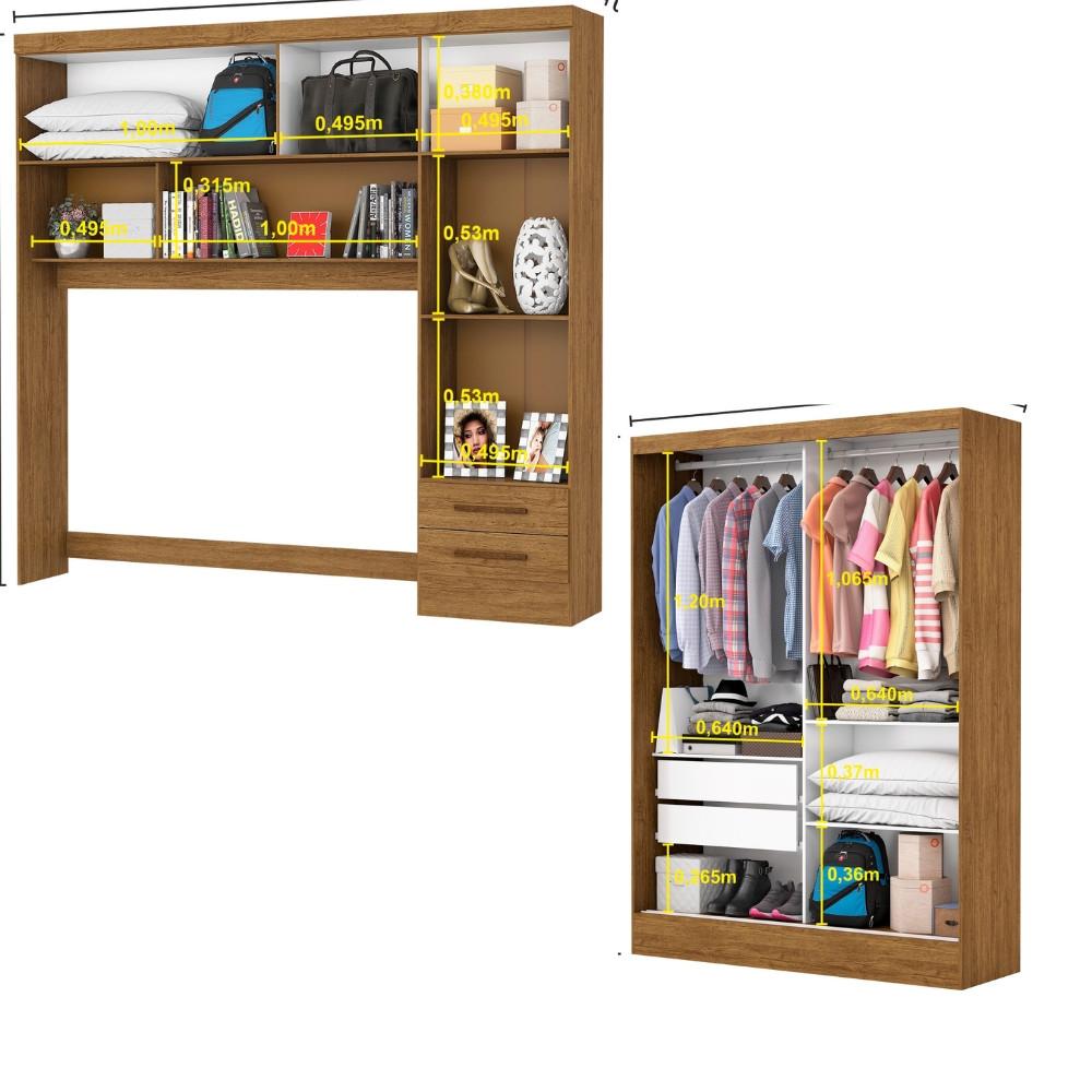 Quarto Modulado Casal com Espelho 7 Portas Belém Premium Carioca Móveis - 5