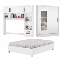 Quarto Modulado Casal com Espelho e Cama 6 Portas Belém Carioca Móveis - 2