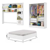 Quarto Modulado Casal com Espelho e Cama 6 Portas Belém Carioca Móveis - 5