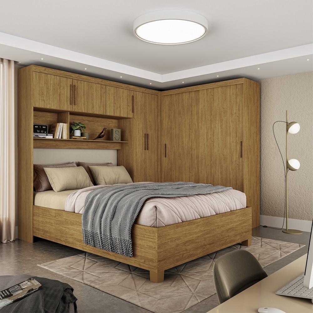 Quarto Modulado Casal com Cama 7 Portas Belém Carioca Móveis - 1
