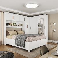 Quarto Modulado Casal com Espelho e Cama 7 Portas Belém Carioca Móveis - 1