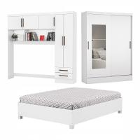 Quarto Modulado Casal com Espelho e Cama 7 Portas Belém Carioca Móveis - 2