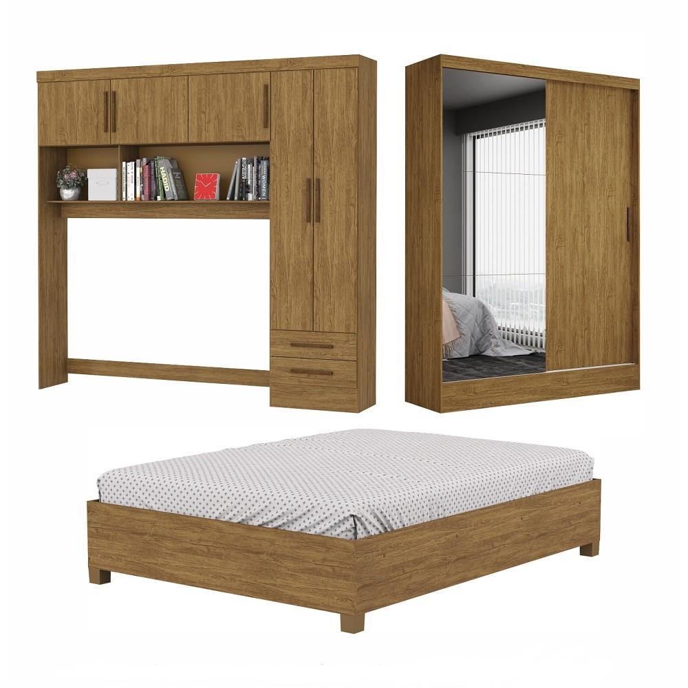 Quarto Modulado Casal com Espelho e Cama 7 Portas Belém Plus Carioca Móveis - 2