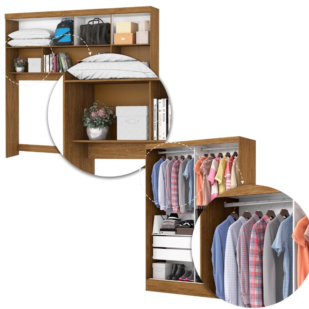 Quarto Modulado Casal com Espelho e Cama 7 Portas Belém Plus Carioca Móveis - 6