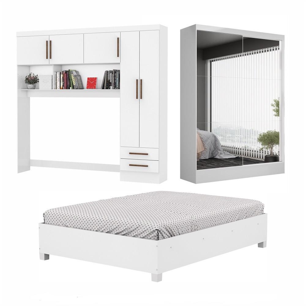 Quarto Modulado Casal com Espelho e Cama 7 Portas Belém Premium Carioca Móveis - 2