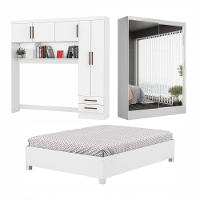 Quarto Modulado Casal com Espelho e Cama 7 Portas Belém Premium Carioca Móveis - 2