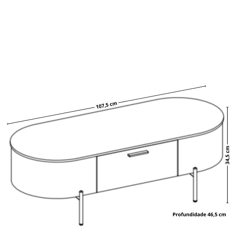 Mesa de Centro 1 Gaveta Celena DJ Móveis - 4