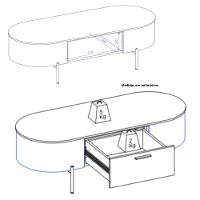 Mesa de Centro 1 Gaveta Celena DJ Móveis - 3