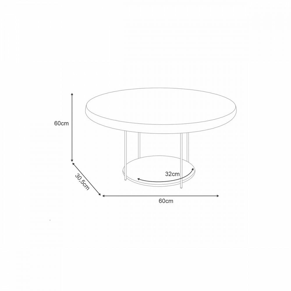 Mesa de Centro Tampo MDF Sky HB Móveis - 3