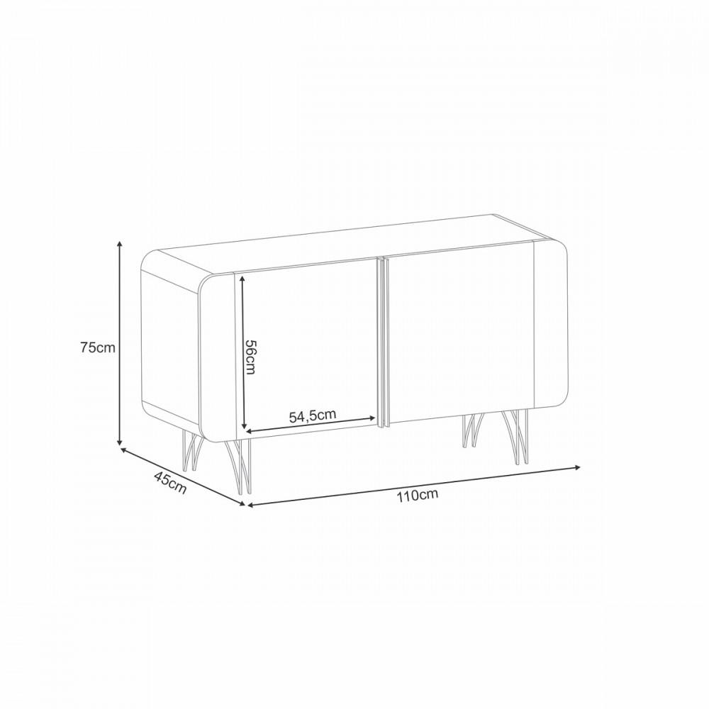 Aparador Buffet 2 Portas Benvenuto HB Móveis - 4