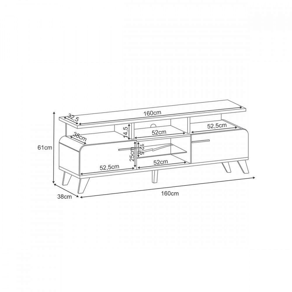 Rack para TV até 60 Polegadas 2 Portas Essenza 1.6 HB Móveis - 3