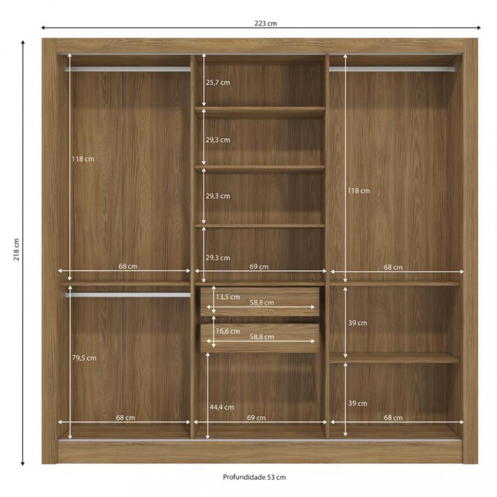 Guarda Roupa Casal Flex 3 Portas de Correr M570 Kappesberg - 4