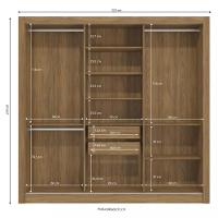 Guarda Roupa Casal Flex 3 Portas de Correr M570 Kappesberg - 4