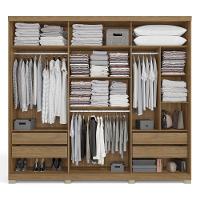 Guarda Roupa Casal com Espelho e Pés 3 Portas de Correr Kappesberg - 3