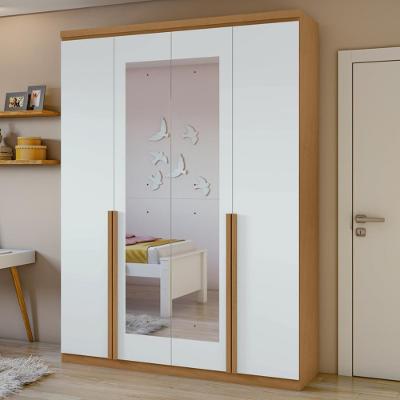 Guarda Roupa Casal com Espelho 4 Portas Alonzo Lopas