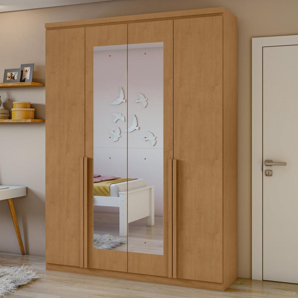 Guarda Roupa Casal com Espelho 4 Portas Alonzo Lopas - 1