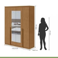 Guarda Roupa Casal com Espelho 4 Portas Alonzo Lopas - 4