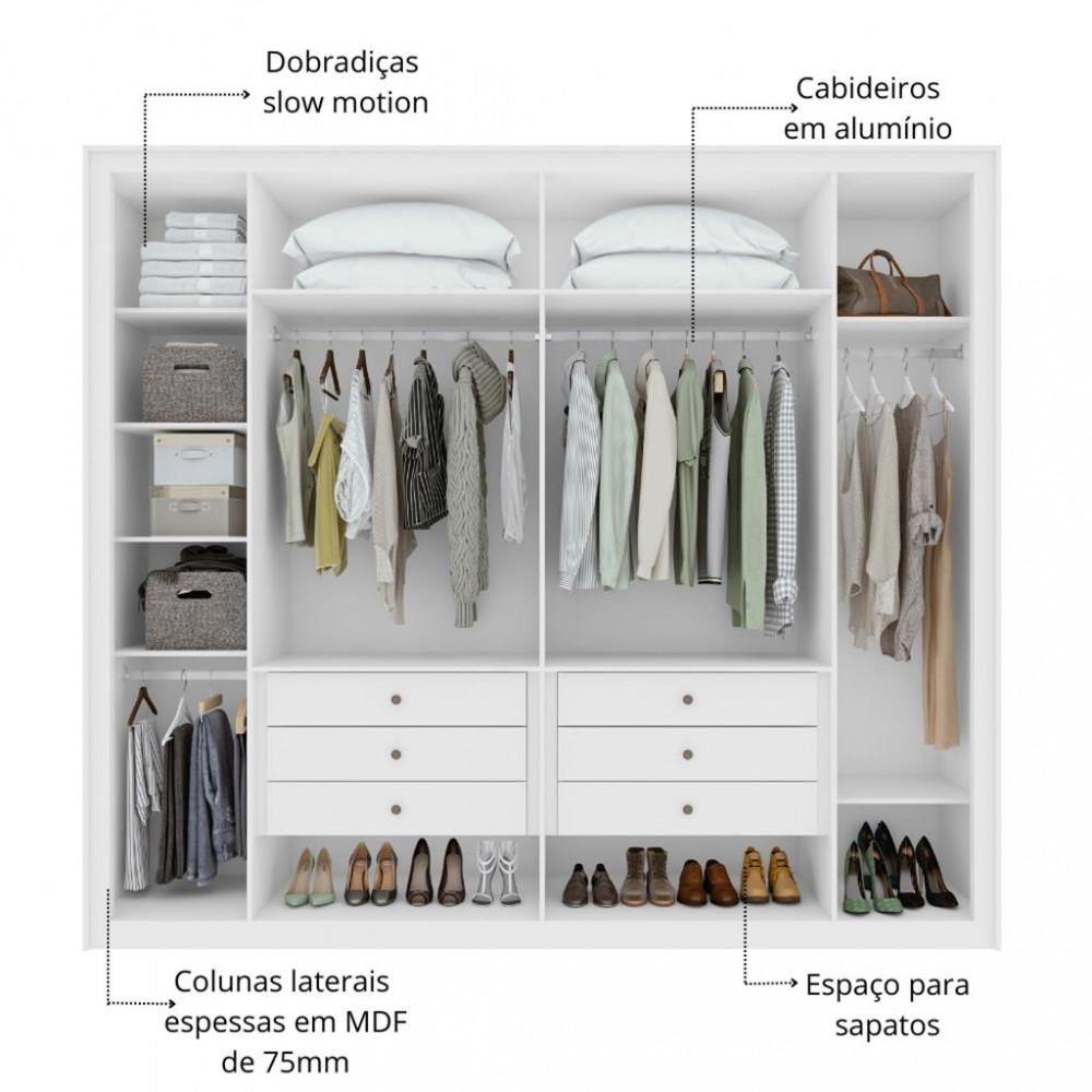 Guarda Roupa Casal 6 Portas 100 MDF Imperatore Lopas - 5