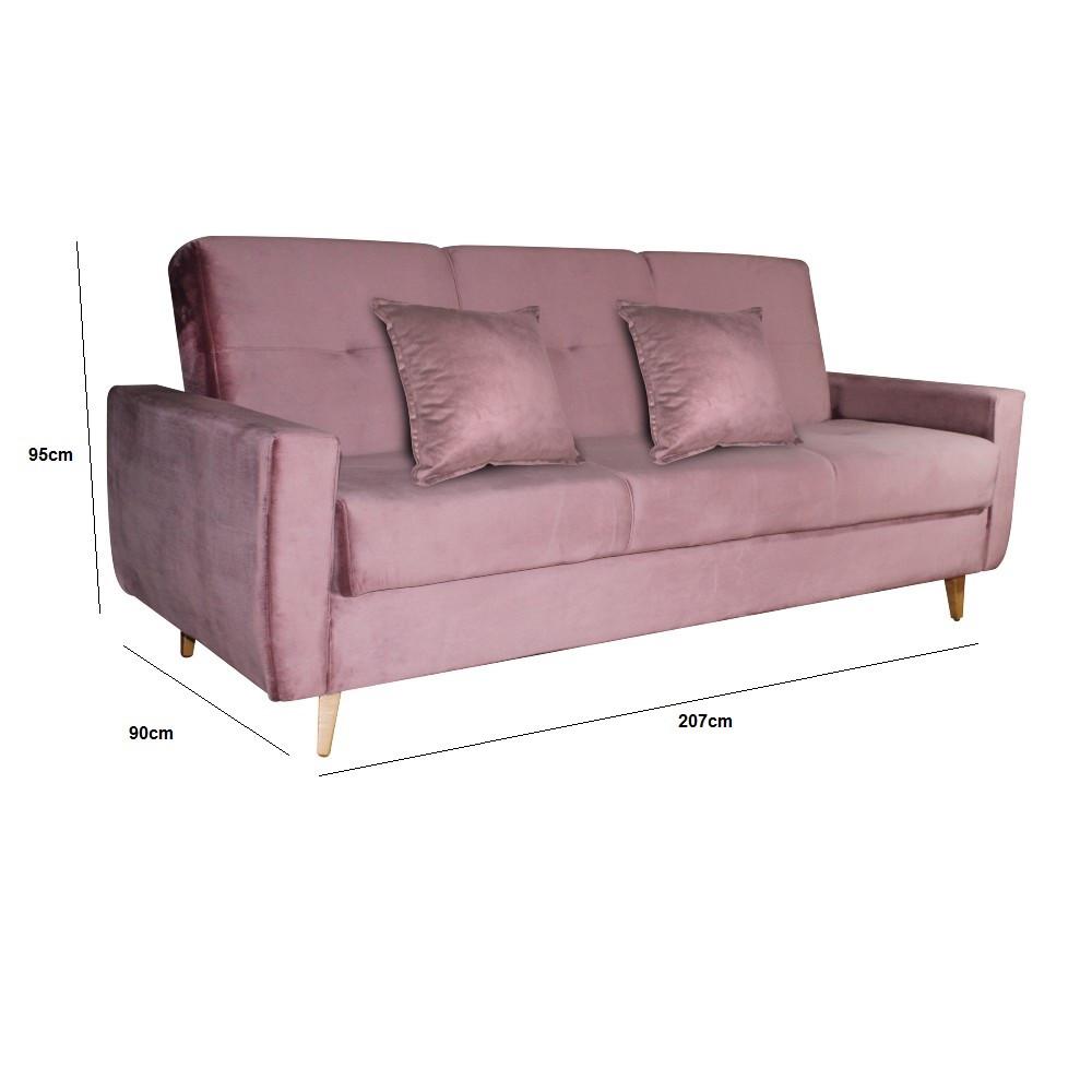 Sofá Cama 3 Lugares Veludo Pâmela Matrix - 5