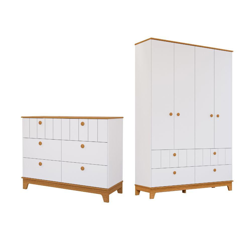 Quarto Infantil com Guarda Roupa e Cômoda MDF Liza Permobili - 2